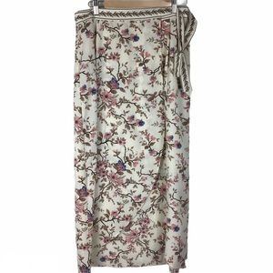 NWT MAX STUDIO Floral Print Midi Wrap Skirt Medium